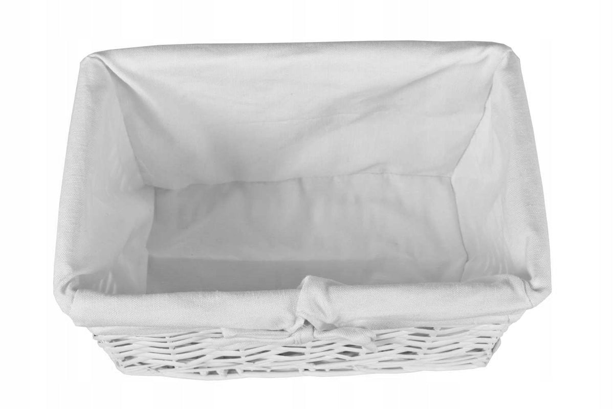 Baltas pintas vyteklių krepšelis 30 cm – nuotrauka 4