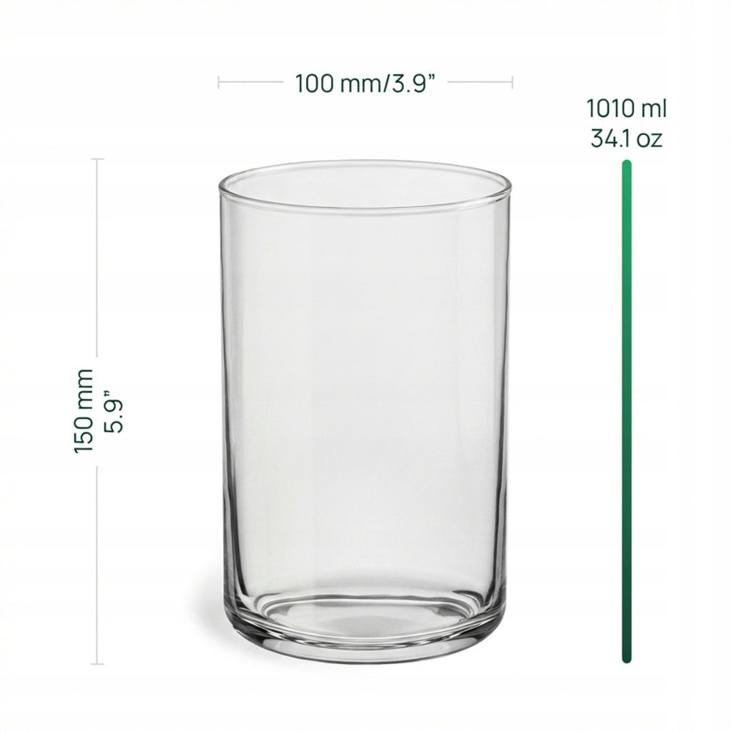 Stiklinė cilindro formos vaza 15 cm – nuotrauka 3