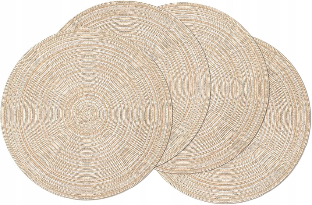 Apvalių pintų padėkliukų rinkinys 38 cm, 4 vnt. – nuotrauka 1