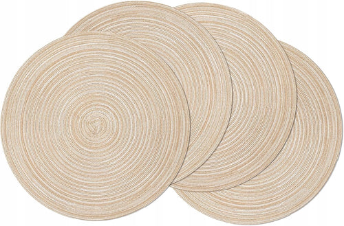 Apvalių pintų padėkliukų rinkinys 38 cm, 4 vnt. – nuotrauka 1