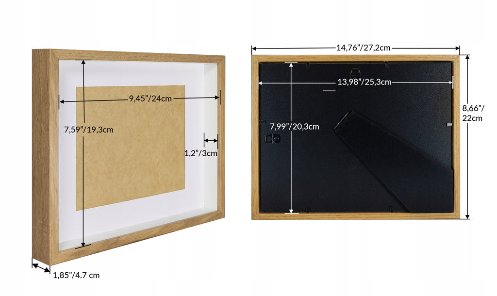 Gilus 3D nuotraukų rėmelis 20×25 cm, ąžuolo spalvos – nuotrauka 3