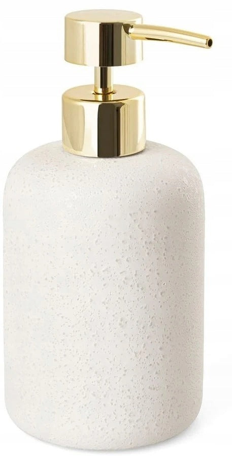 Baltas ir auksinis keraminis muilo dozatorius Bonita 400 ml – nuotrauka 1