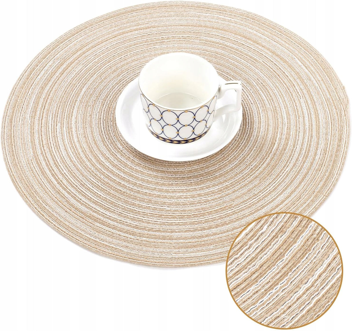 Apvalių pintų padėkliukų rinkinys 38 cm, 4 vnt. – nuotrauka 4