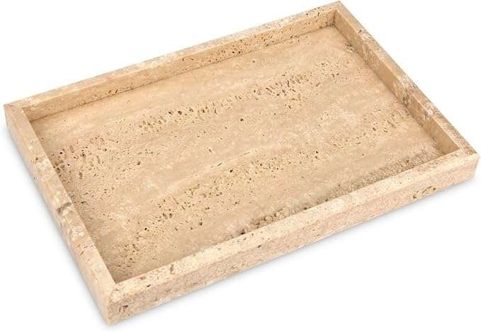 Natūralaus travertino padėklas 30×20 cm