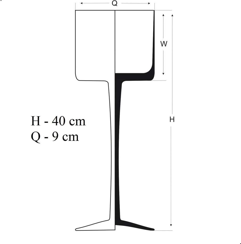 Aukšta stiklinė žvakidė ant kojelės 40 cm – nuotrauka 2