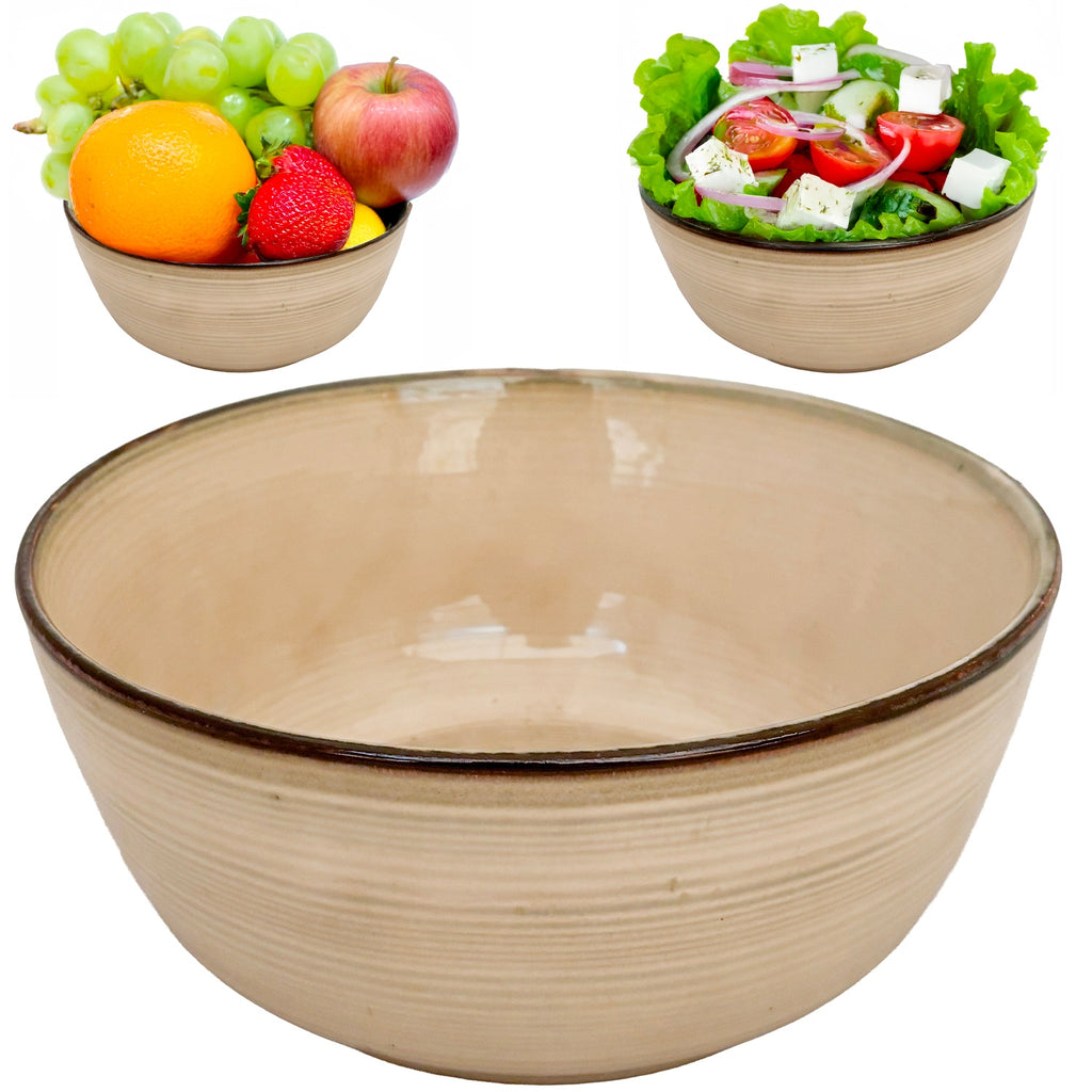 Smėlinis keraminis serviravimo dubuo, 21 cm, 1,5 l – nuotrauka 1