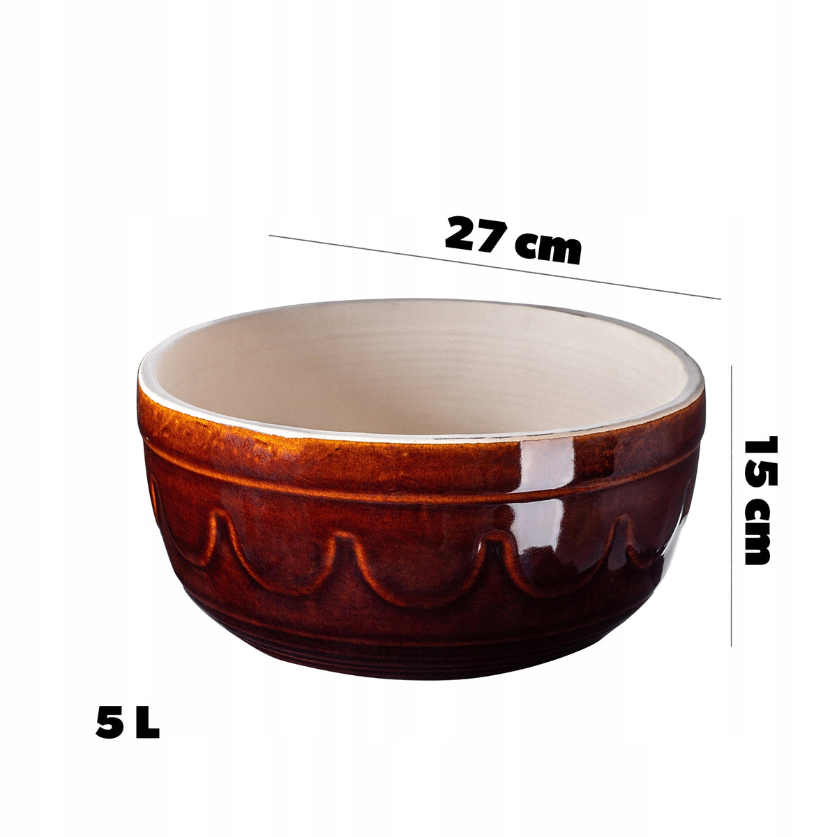 Smėlinis akmens masės maišymo dubuo, 5 l, Ø 27 cm