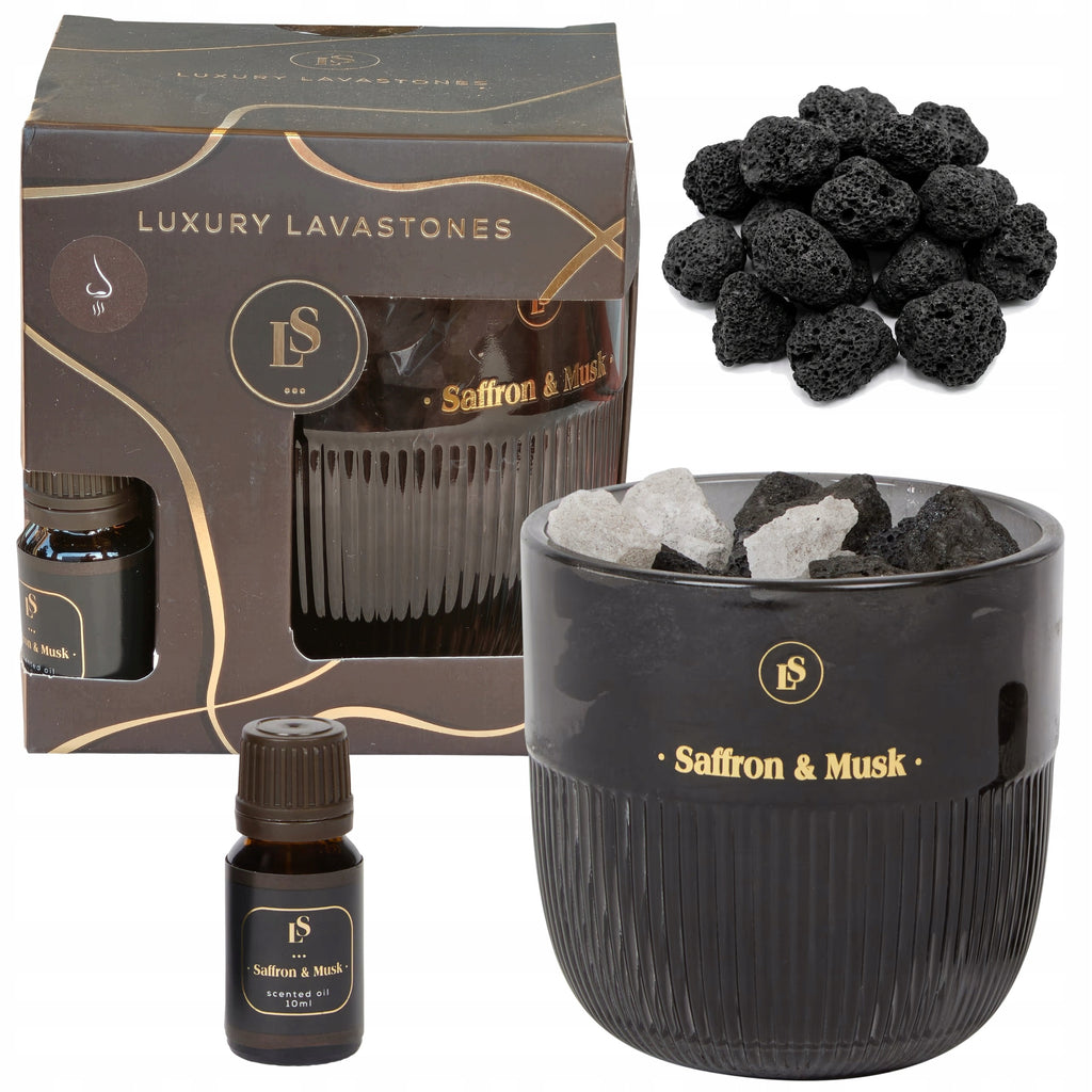 Keraminis namų kvapas su vulkaniniais akmenimis (Saffron & Musk)