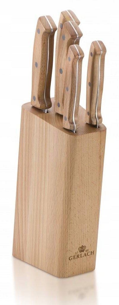 Peilių rinkinys Gerlach Country mediniame bloke, 5 vnt. – nuotrauka 2