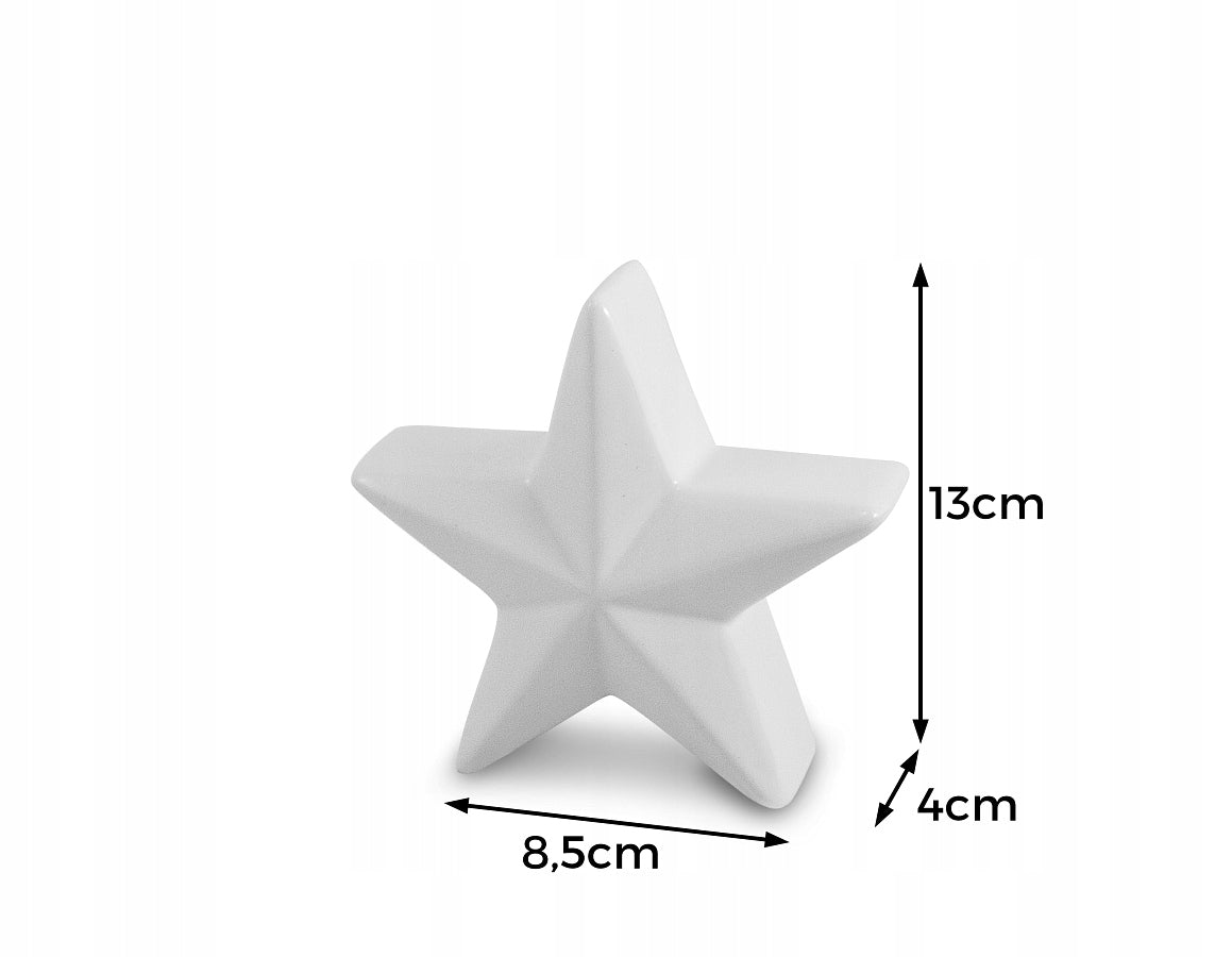 Balta keraminė žvaigždė 14 cm – nuotrauka 4