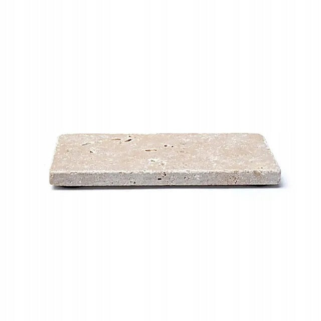 Natūralaus travertino muilinė, 15×7,5 cm