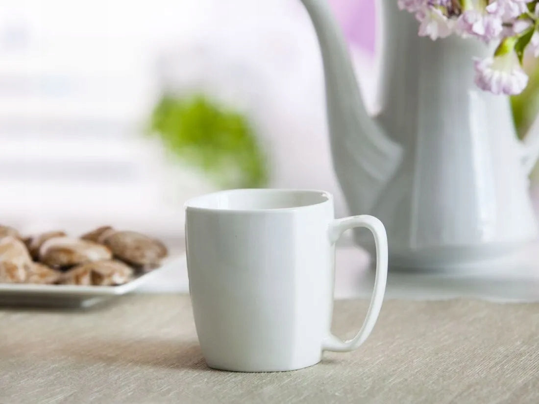 Smėlio spalvos porcelianinių puodelių rinkinys 400 ml, 6 vnt. – nuotrauka 5
