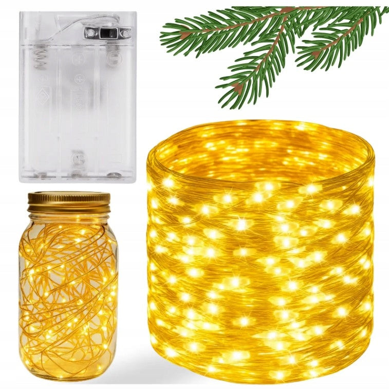 Mikro LED girliandos ant vielutės 10 m, 3 vnt.