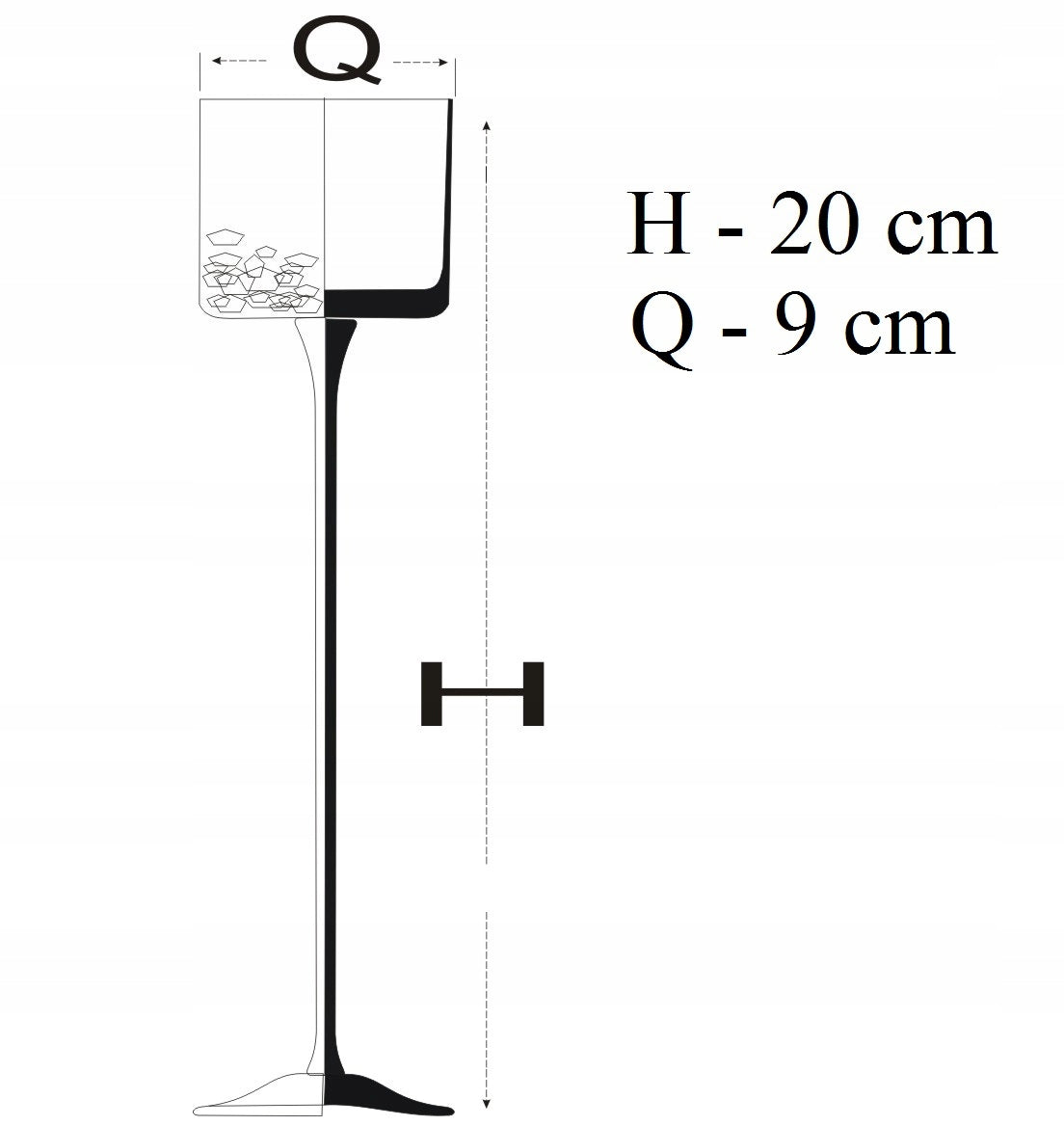 Stiklinė žvakidė ant kojelės „Krakla“ 20 cm – nuotrauka 2