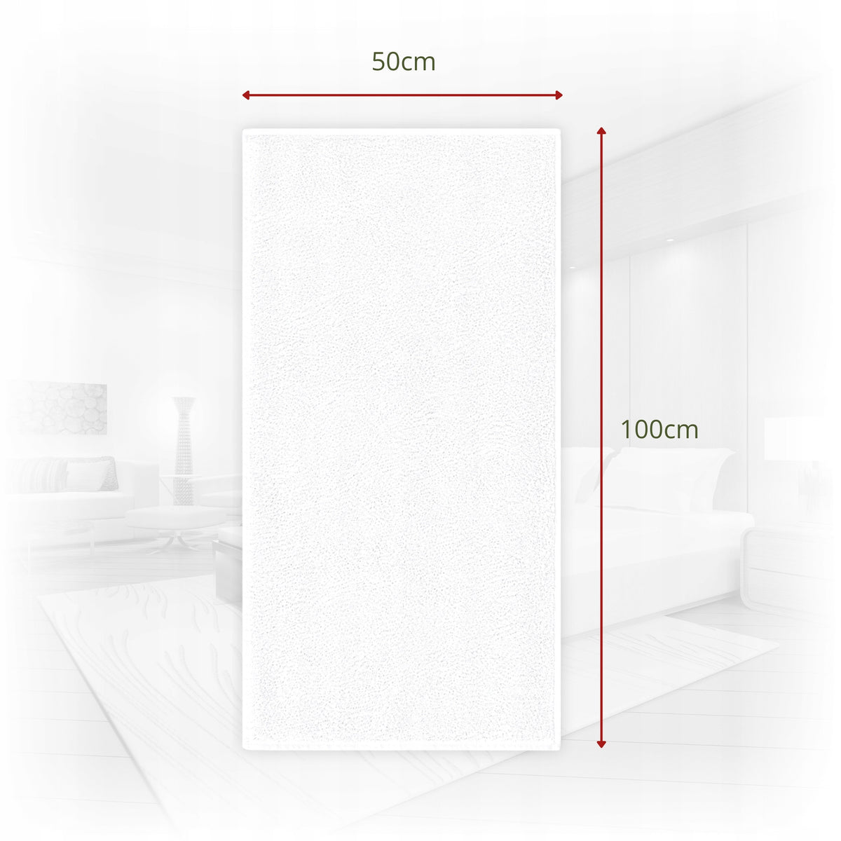 Baltas viešbučio tipo rankšluostis 50×100 cm – nuotrauka 5