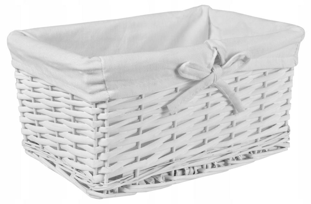 Baltas pintas vyteklių krepšelis 30 cm – nuotrauka 3