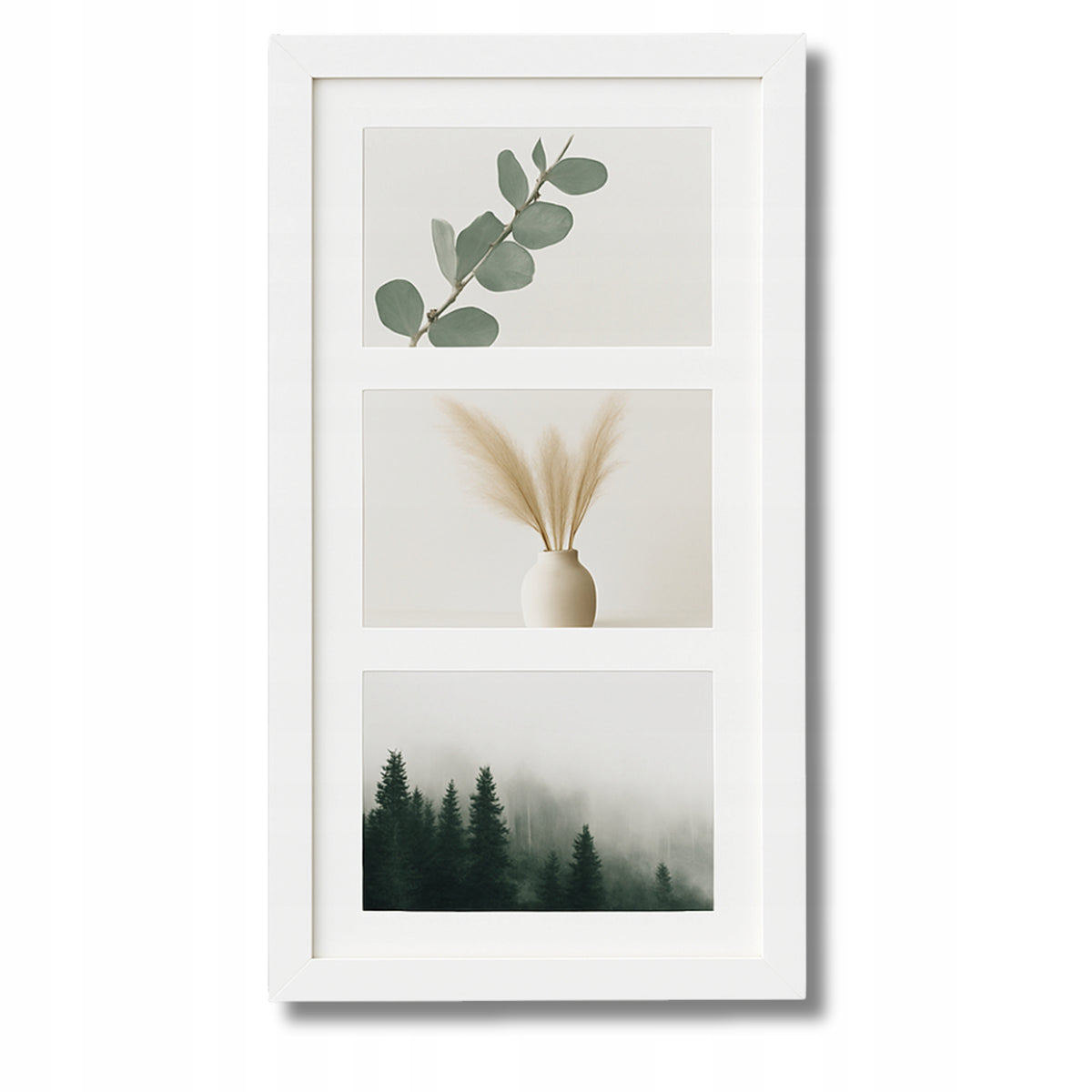 Baltas rėmelis trims nuotraukoms, 20,5×37,5 cm – nuotrauka 1