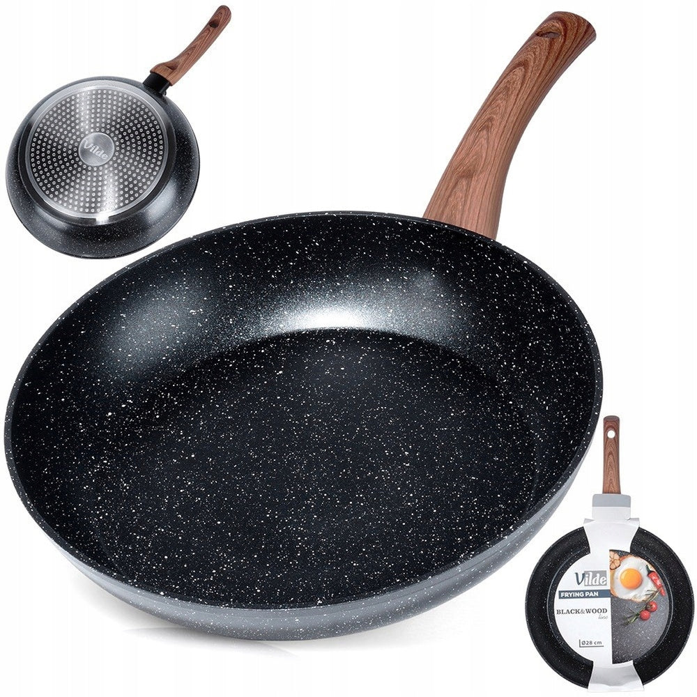 Granitinė keptuvė Vilde Black&Wood 28 cm – nuotrauka 1