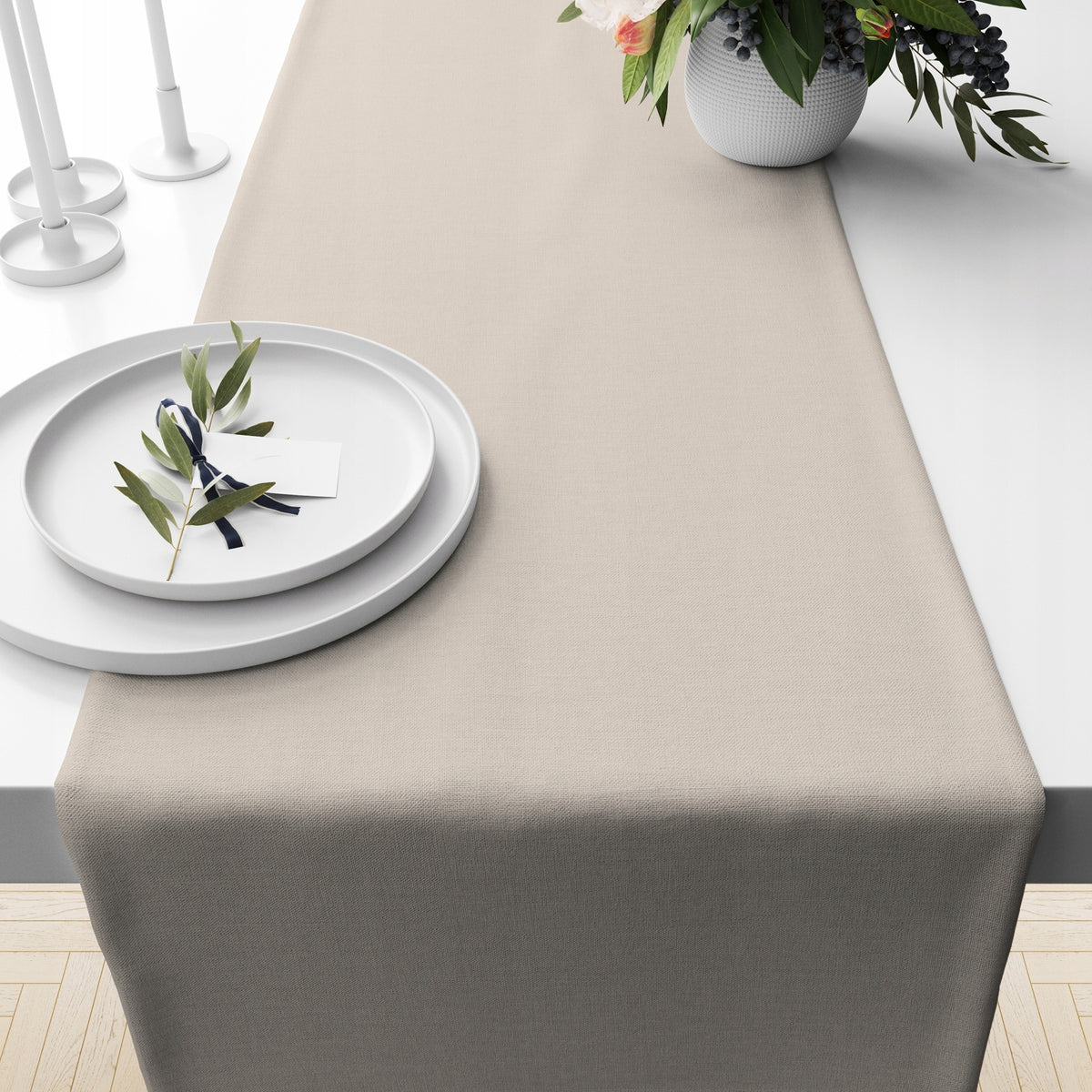 Matinis stalo takelis 40×220 cm, latte spalvos