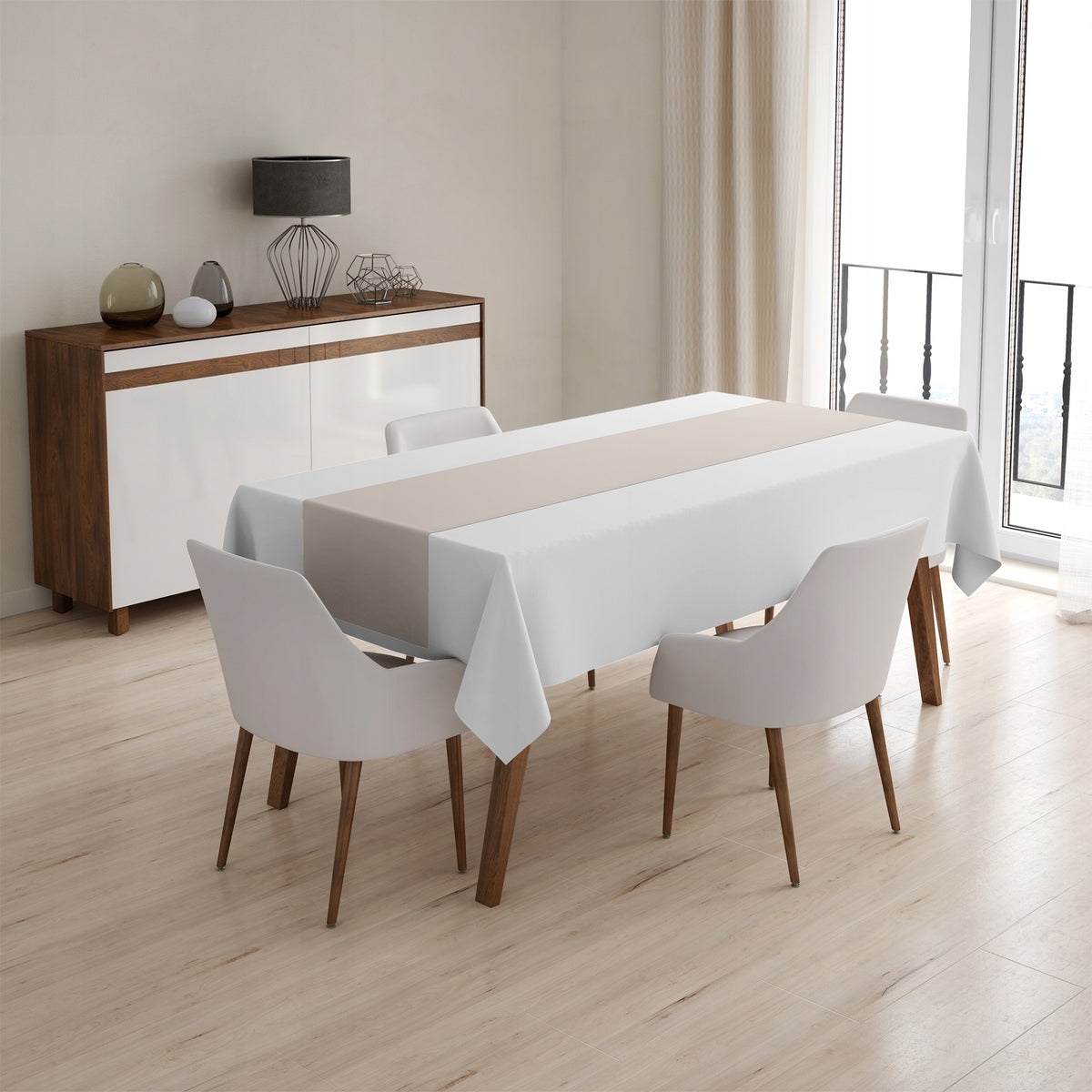 Matinis stalo takelis 40×220 cm, latte spalvos