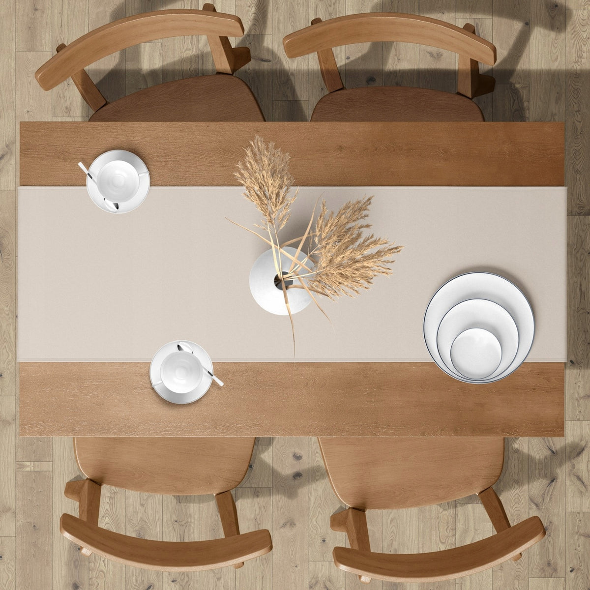 Matinis stalo takelis 40×220 cm, latte spalvos