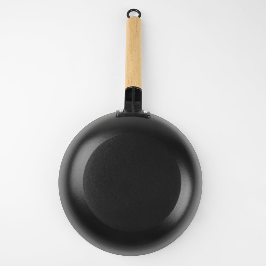 Ketaus keptuvė su mediniu kotu 28 cm – nuotrauka 5