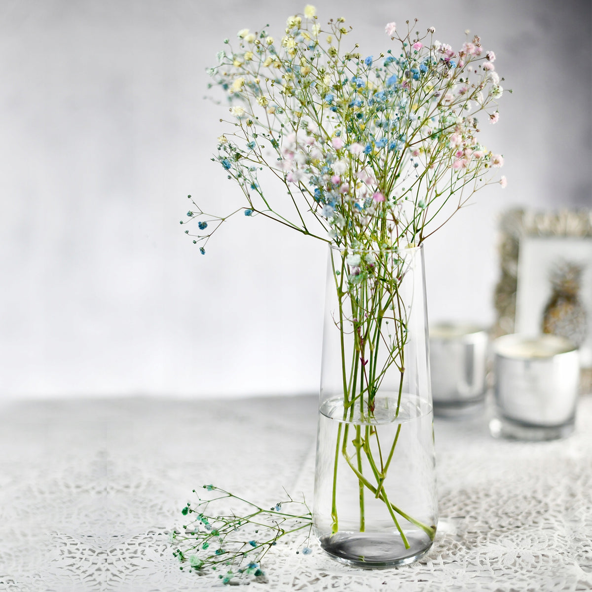Aukšta stiklinė vaza 24 cm – nuotrauka 4
