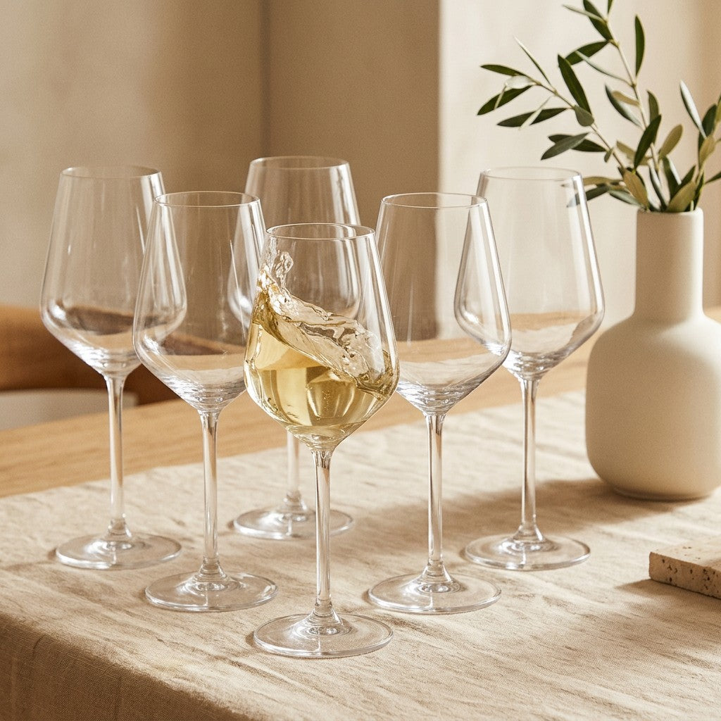 Baltojo vyno taurių rinkinys 370 ml, 6 vnt. interjere