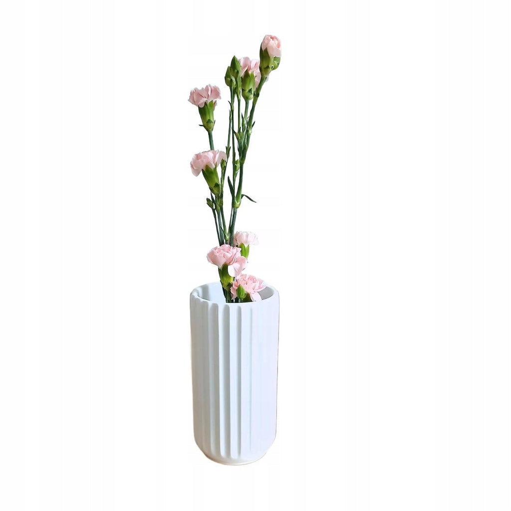 Maža balta keraminė vaza, 15 cm – nuotrauka 1
