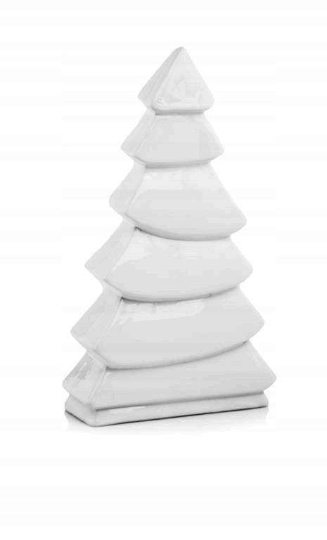 Balta keraminė kalėdinė eglutė, 23 cm – nuotrauka 1