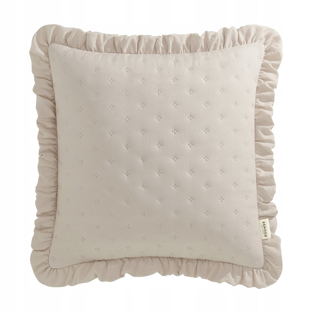 Smėlio spalvos užvalkalas su raukiniu 45×45 cm – nuotrauka 1