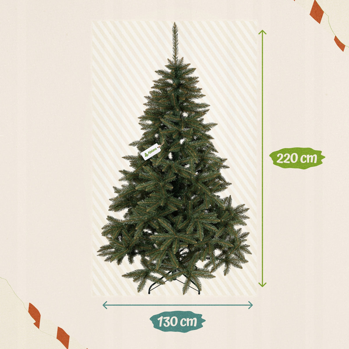Dirbtinė kaukazo eglė 220 cm, tanki, metalinis stovas – nuotrauka 4