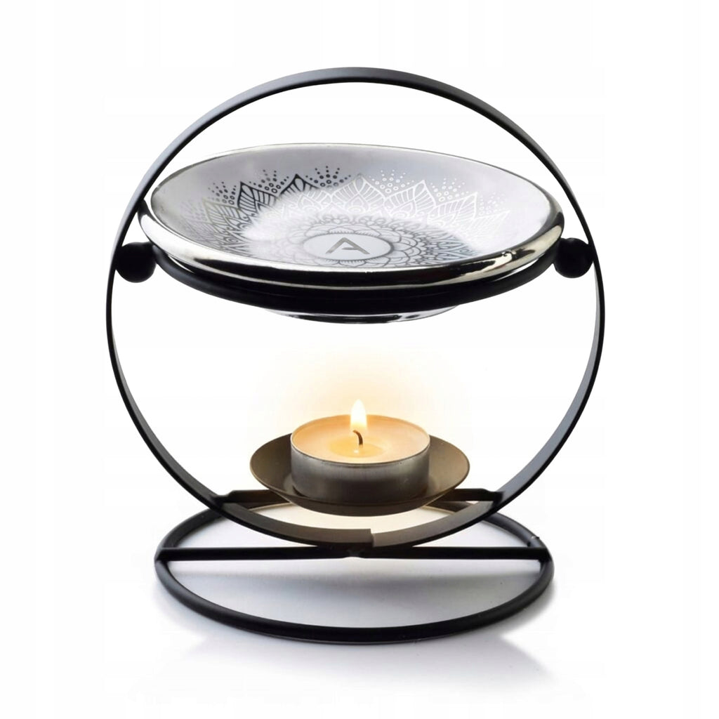 Keraminė aromalempa su metaliniu stovu, 13 cm