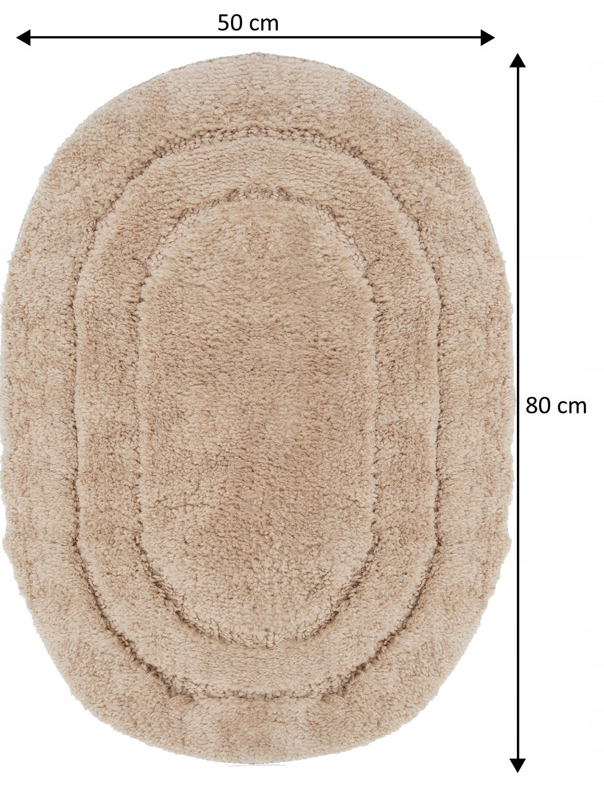 Smėlio spalvos vonios kilimėlių rinkinys 50×80 cm, 3 vnt. – nuotrauka 3