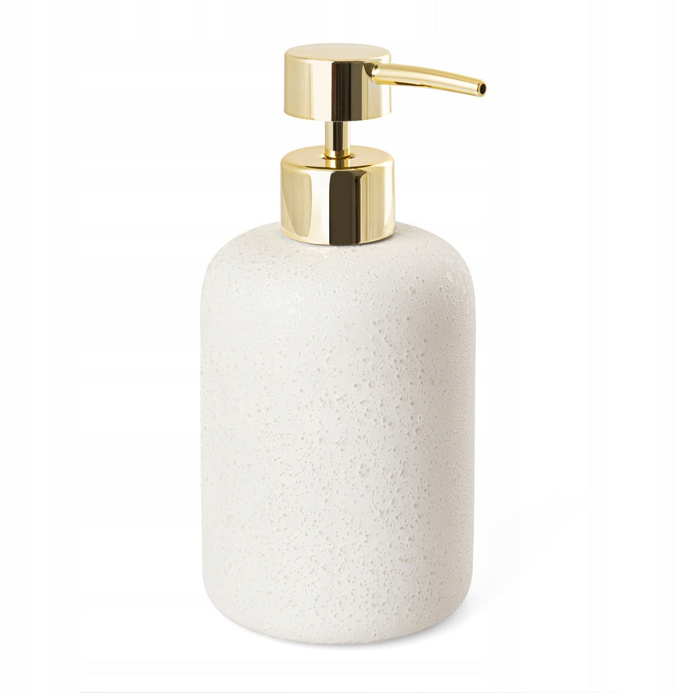Baltas ir auksinis keraminis muilo dozatorius Bonita 400 ml – nuotrauka 5