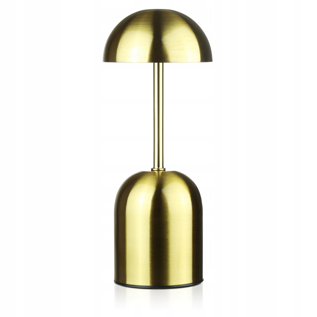 Belaidė LED stalinė lempa „grybas“, auksinė, 24 cm