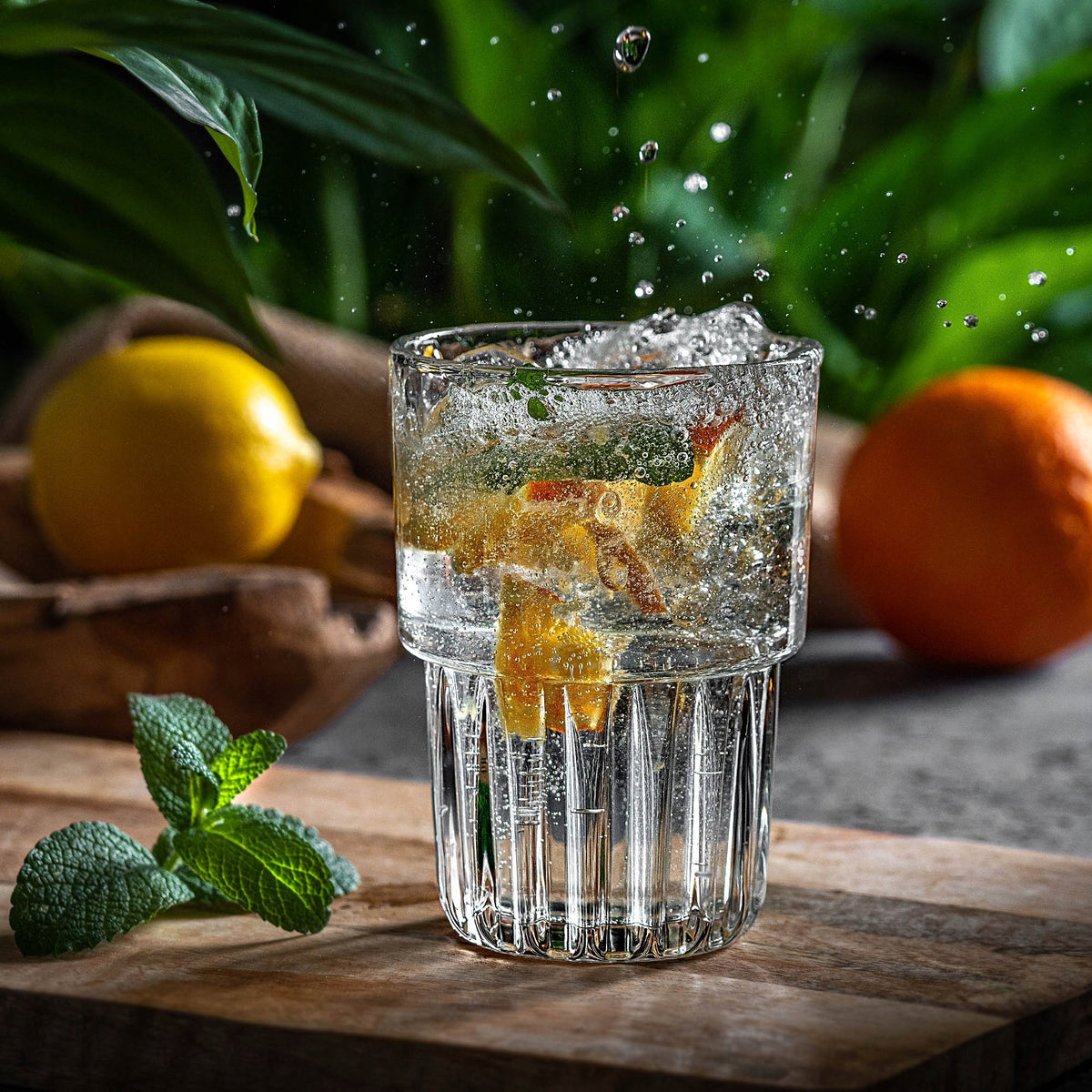 Rievėtų stiklinių rinkinys 320 ml, 6 vnt. – nuotrauka 2