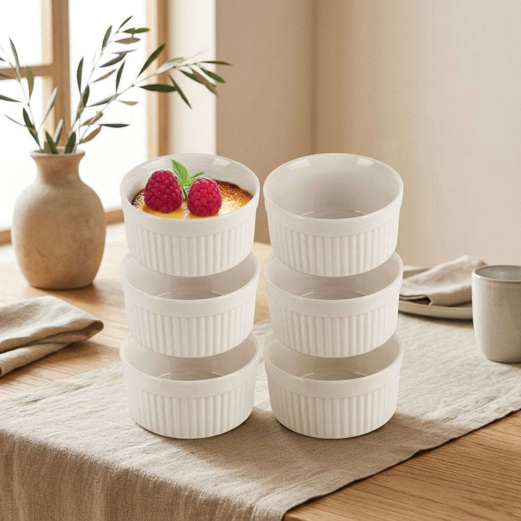Keraminių apkepų formelių rinkinys, 6 vnt. po 260 ml interjere