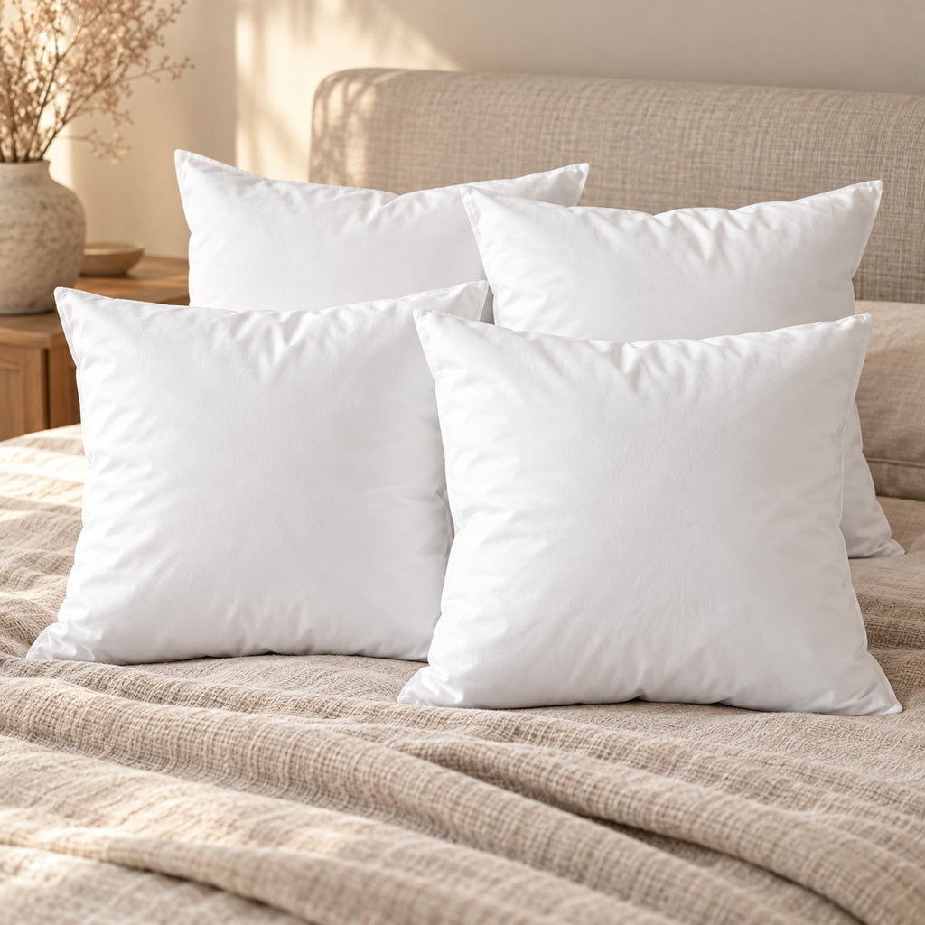 Pagalvių užpildai 45×45 cm, 4 vnt. (2 pak. po 2) – interjere