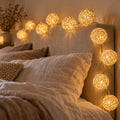 LED girlianda su ratanko burbulais, 10 lempučių, 162 cm