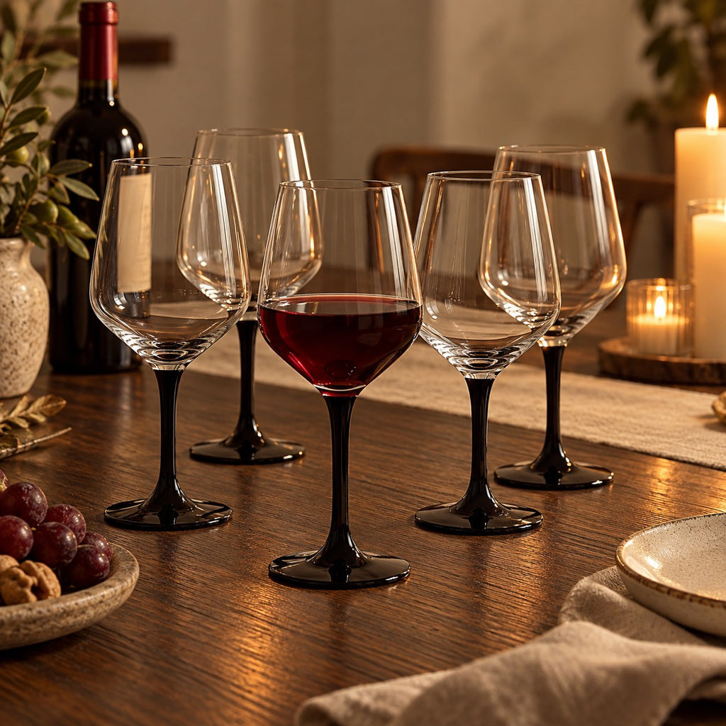 Raudonojo vyno taurių rinkinys 370 ml, 6 vnt. interjere